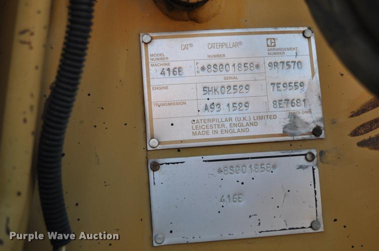 image for item L5052 1993 Caterpillar 416B backhoe