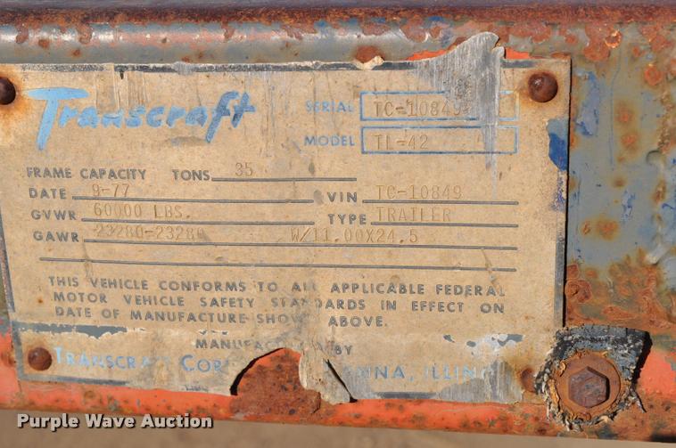 image for item L5073 1978 Transcraft TL-42 flatbed trailer