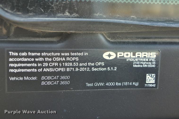 image for item L5091 2013 Bobcat 3650 utility vehicle