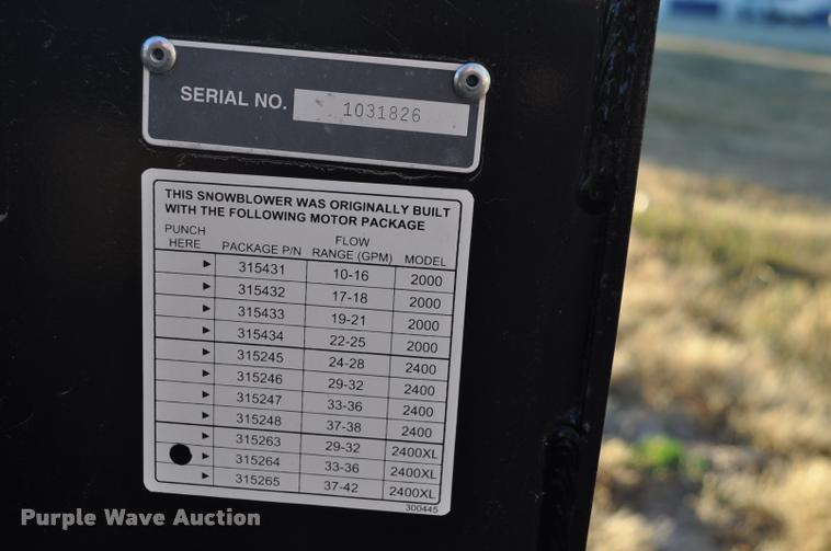 image for item L5105 Erskine 2410FM skid steer snow blower