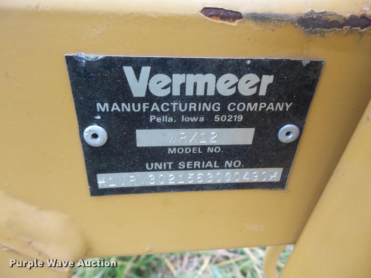 image for item DA3825 2006 Vermeer WRX12 wheel rake