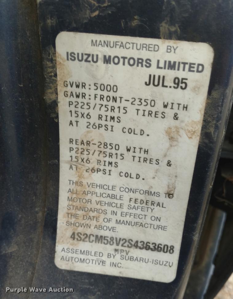 image for item AG9156 1995 Isuzu Rodeo SUV