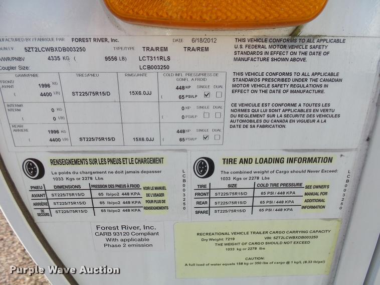 image for item AL9056 2013 Lacrosse Luxury Lite 311 camper