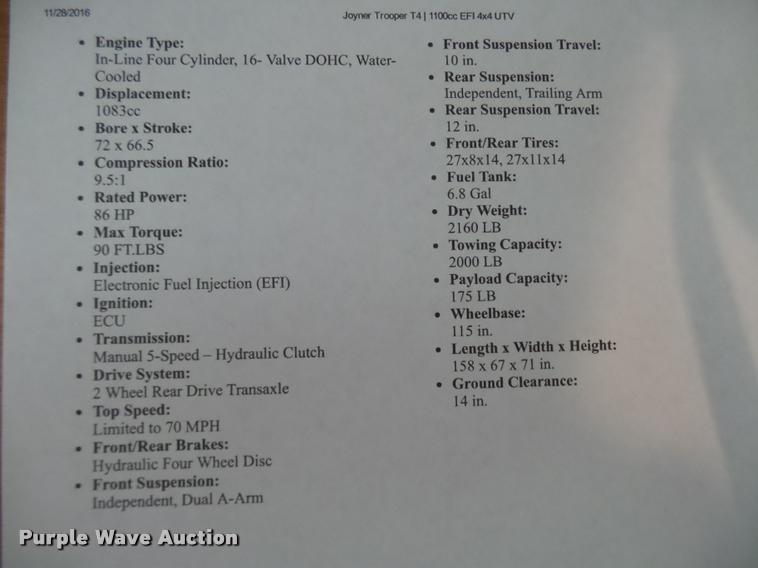 image for item AV9844 2012 Joyner Trooper T4 utility vehicle