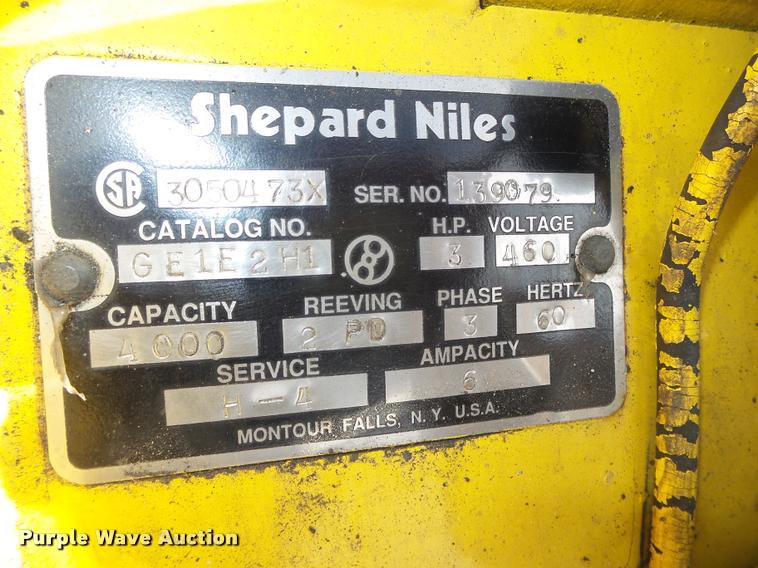 image for item CA9302 Shepard Niles trolley crane