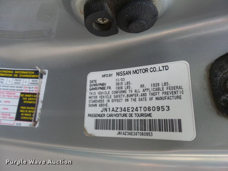 image for item DA2095 2004 Nissan 350Z