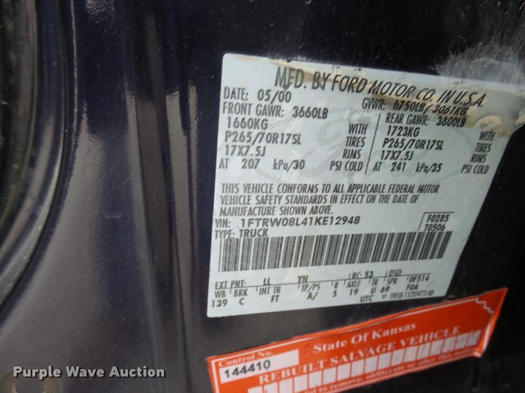 image for item DA2105 2001 Ford F150 SuperCrew pickup truck