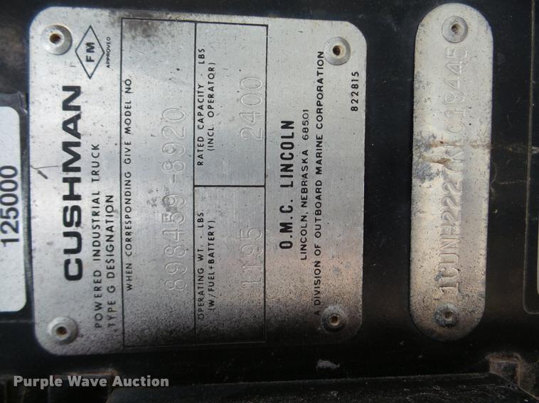 image for item DA2981 1989 Cushman utility vehicle