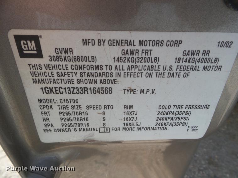 image for item DB3583 2003 GMC Yukon SUV