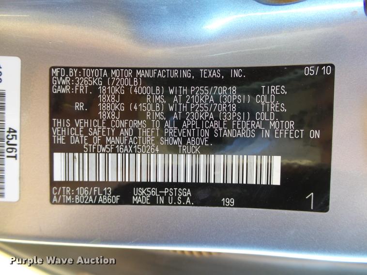 image for item DB4586 2010 Toyota Tundra SR5 CrewMax pickup truck