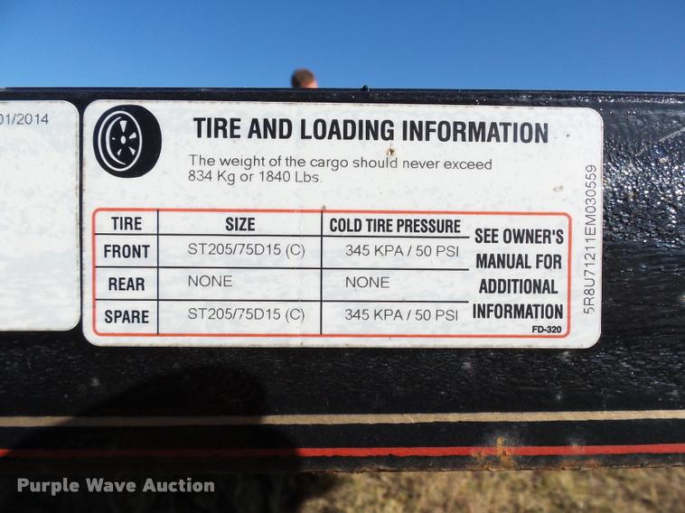 image for item DB4589 2014 Maxey utility trailer