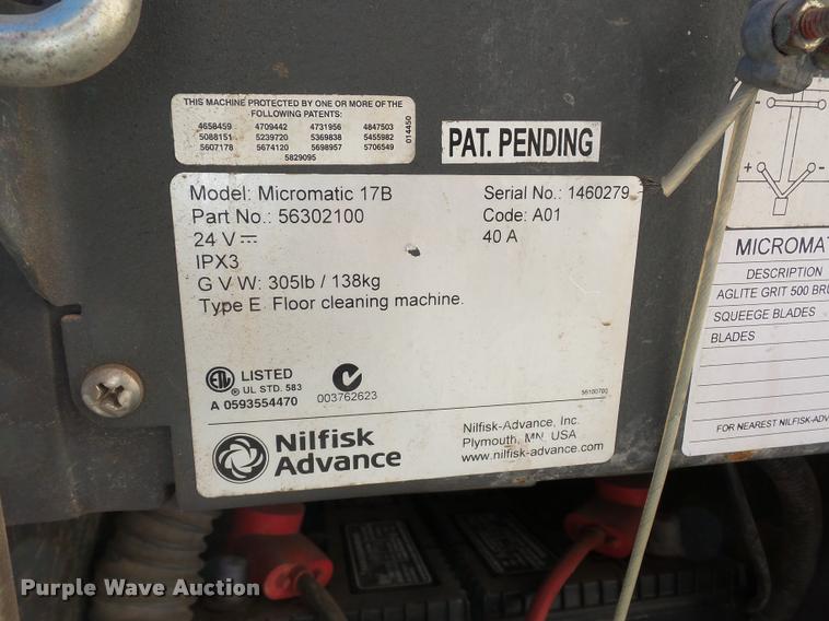 image for item J1587 Advance 17B floor scrubber