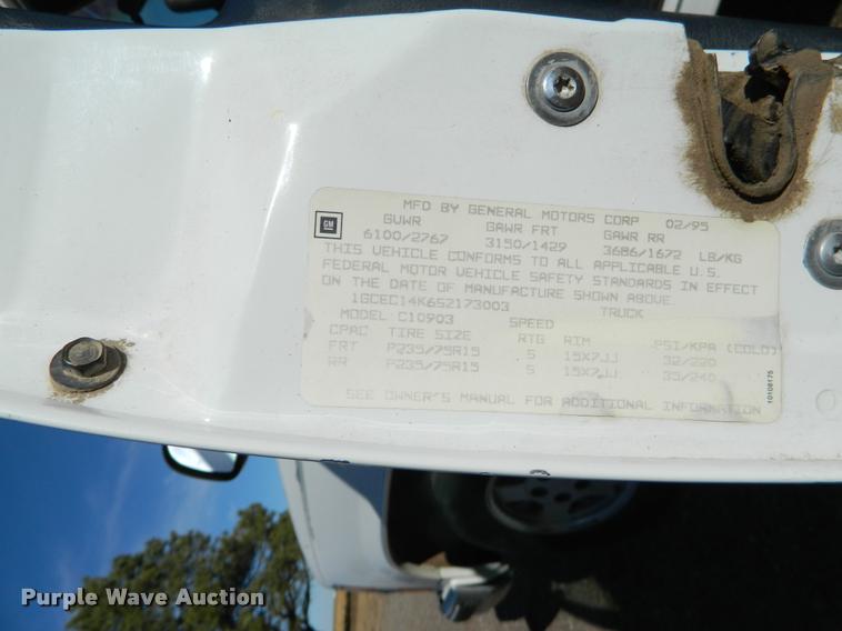 image for item J5033 1995 Chevrolet 1500 pickup truck