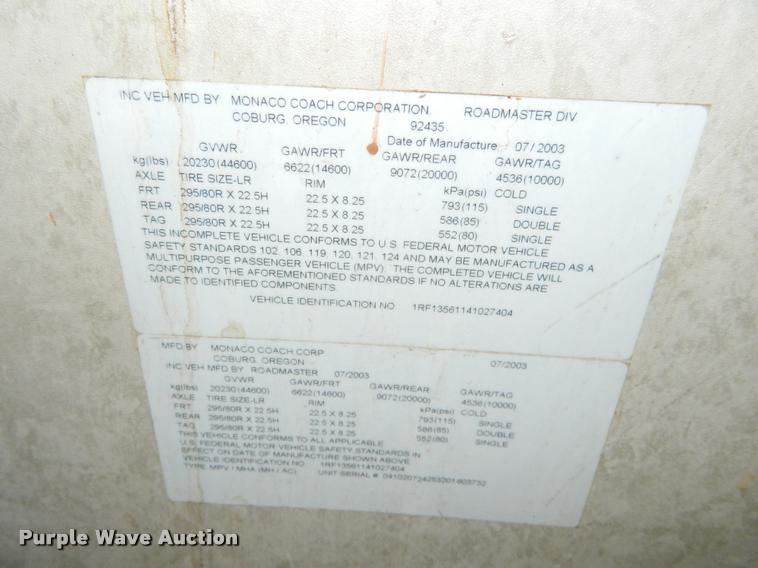 image for item J5035 2004 Monaco Dynasty Princess RV