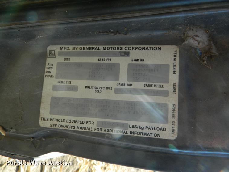 image for item J5041 1987 Chevrolet S10 pickup truck