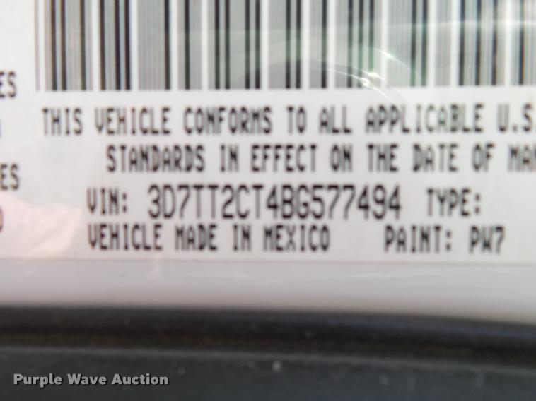 image for item K1037 2011 Dodge Ram 2500 Quad Cab pickup truck
