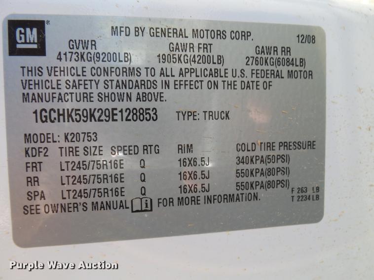 image for item K1040 2009 Chevrolet Silverado 2500HD Ext. Cab pickup truck