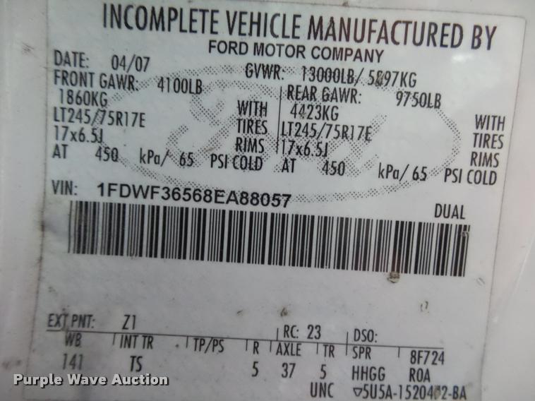 image for item K1080 2008 Ford F350 Super Duty pickup truck cab and chassis