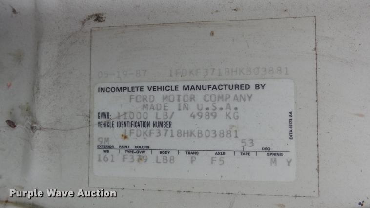 image for item K8101 1987 Ford F350 XL dump bed pickup truck