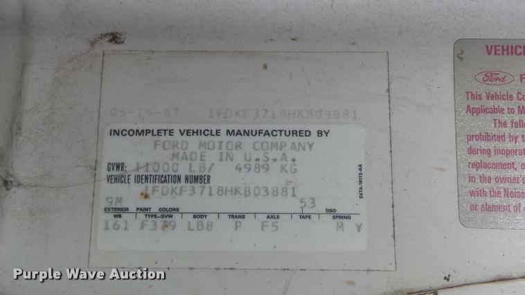 image for item K8101 1987 Ford F350 XL dump bed pickup truck