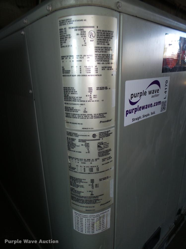 image for item L4170 2002 Trane AC and heat unit