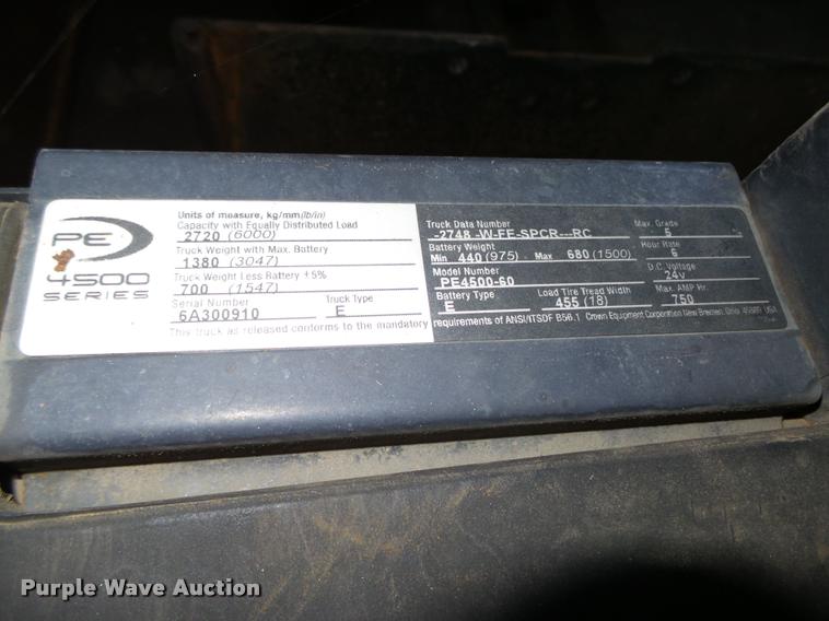 image for item L4172 Crown PE 4500 series pallet jack