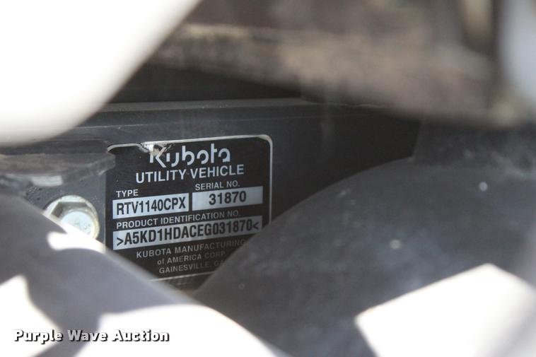 image for item L4911 2014 Kubota RTV1140CPX utility vehicle
