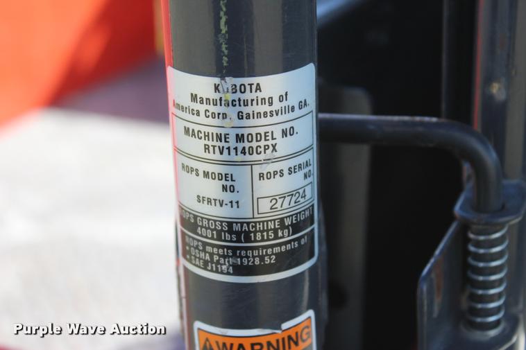 image for item L4911 2014 Kubota RTV1140CPX utility vehicle