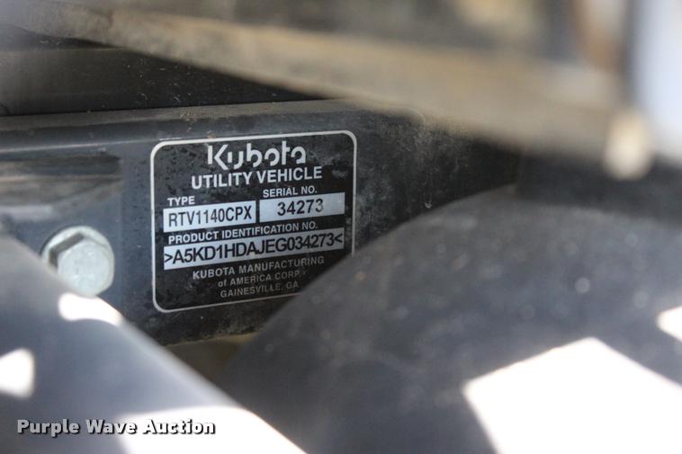 image for item L4913 2014 Kubota RTV1140CPX utility vehicle