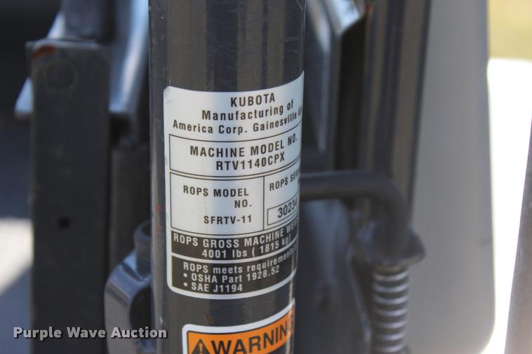 image for item L4913 2014 Kubota RTV1140CPX utility vehicle