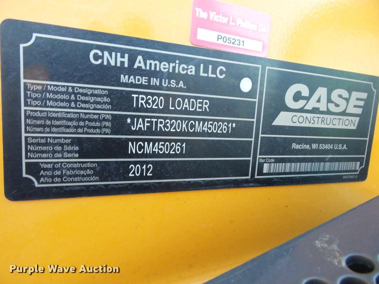 image for item AG9152 2012 Case TR320 skid steer