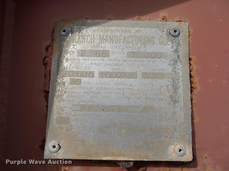 image for item AX9056 1988 Ranco bottom dump trailer