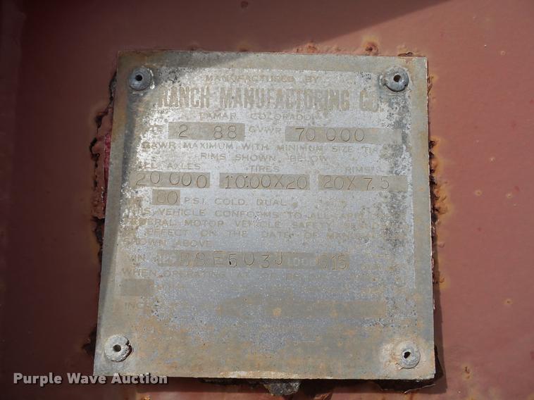 image for item AX9056 1988 Ranco bottom dump trailer