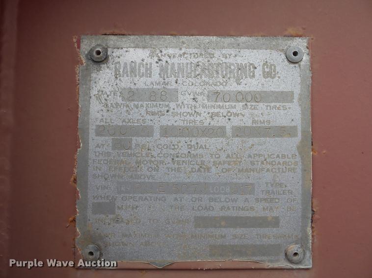 image for item AX9057 1988 Ranco bottom dump trailer