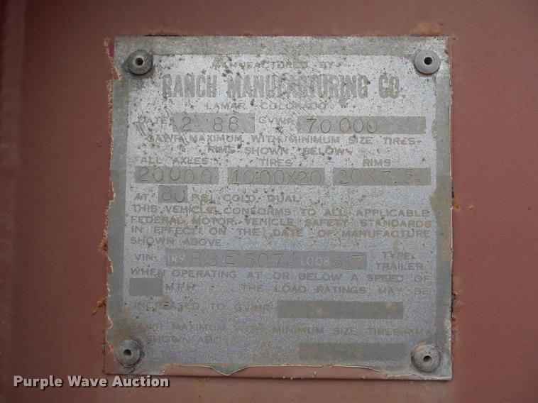 image for item AX9057 1988 Ranco bottom dump trailer