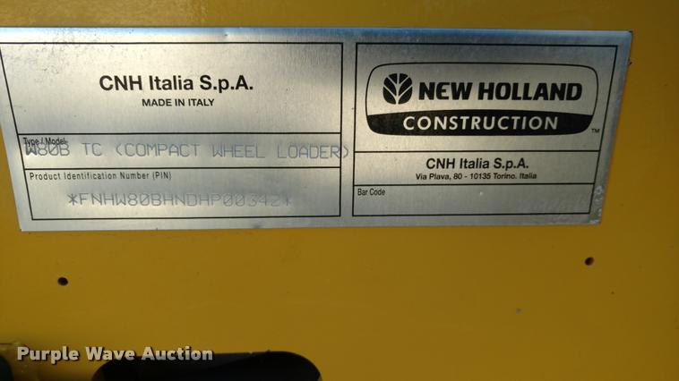 image for item BU9856 2013 New Holland W80B wheel loader
