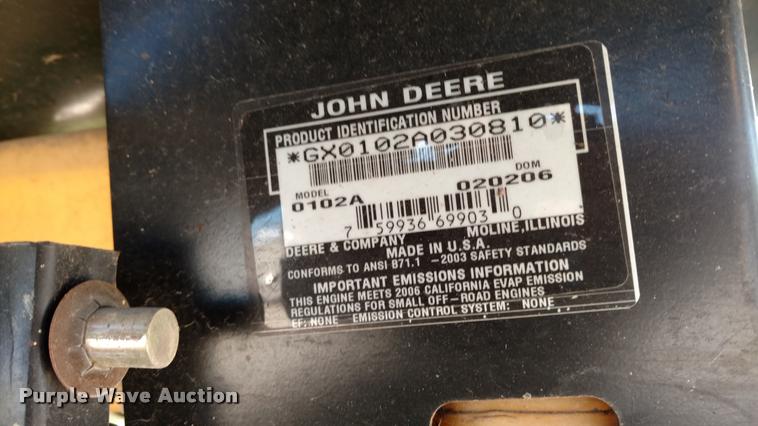 image for item BU9859 John Deere 102 lawn mower