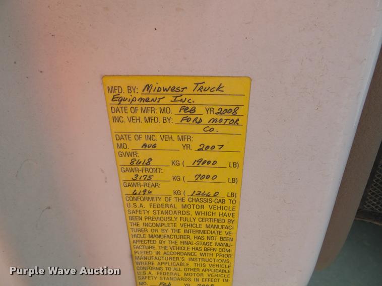 image for item DA3781 2008 Ford F550 Super Duty XL service truck with crane