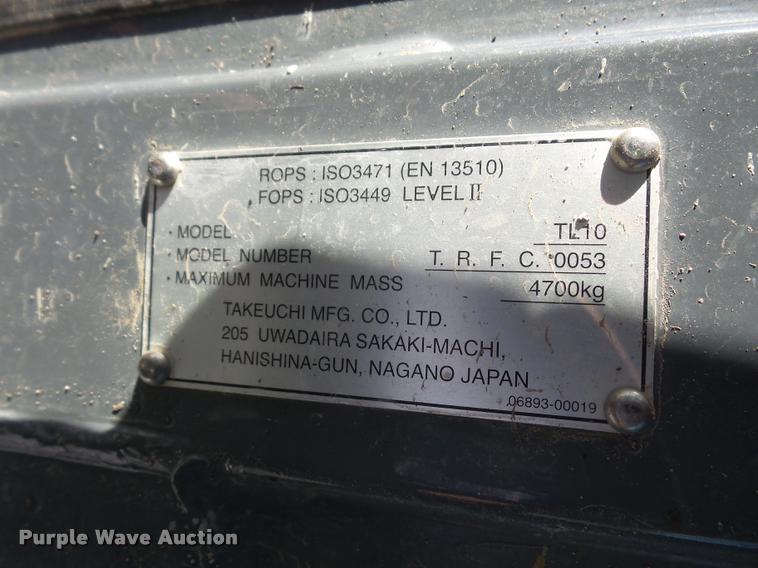 image for item DA3863 2013 Takeuchi TL10 skid steer