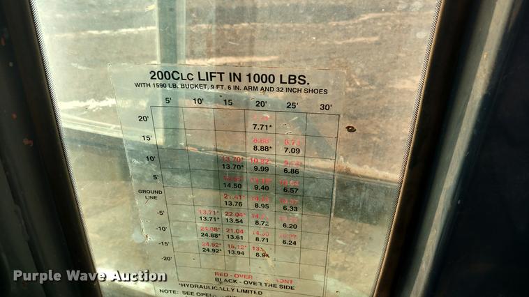 image for item DA4367 2003 John Deere 200C LC excavator