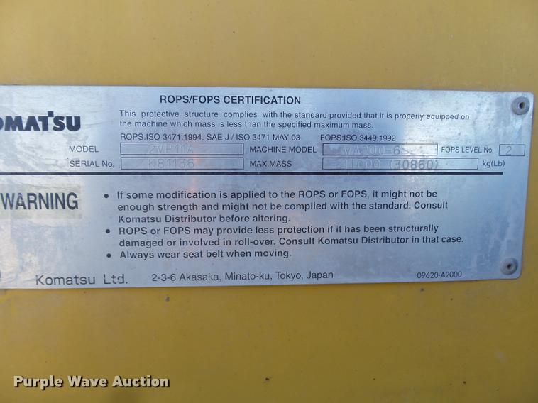 image for item DB1752 2008 Komatsu WA200 wheel loader