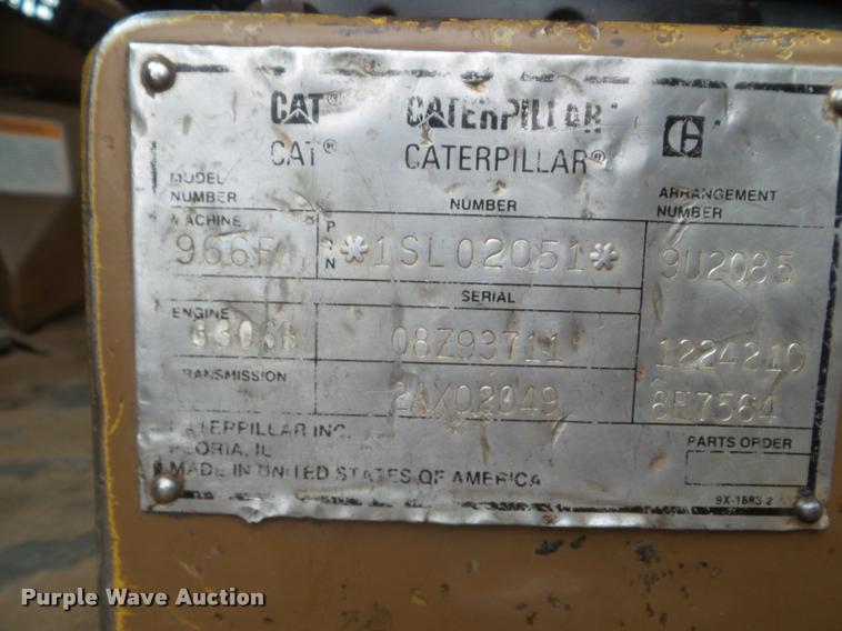image for item DB3636 1996 Caterpillar 966F Series II wheel loader