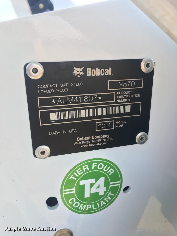 image for item F1697 2014 Bobcat S570 skid steer