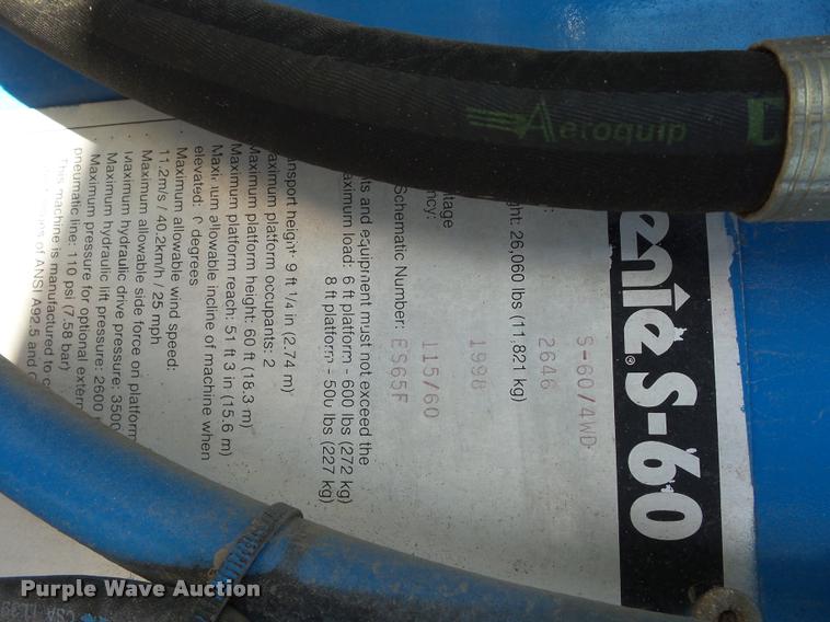 image for item J1594 1998 Genie S60 boom lift