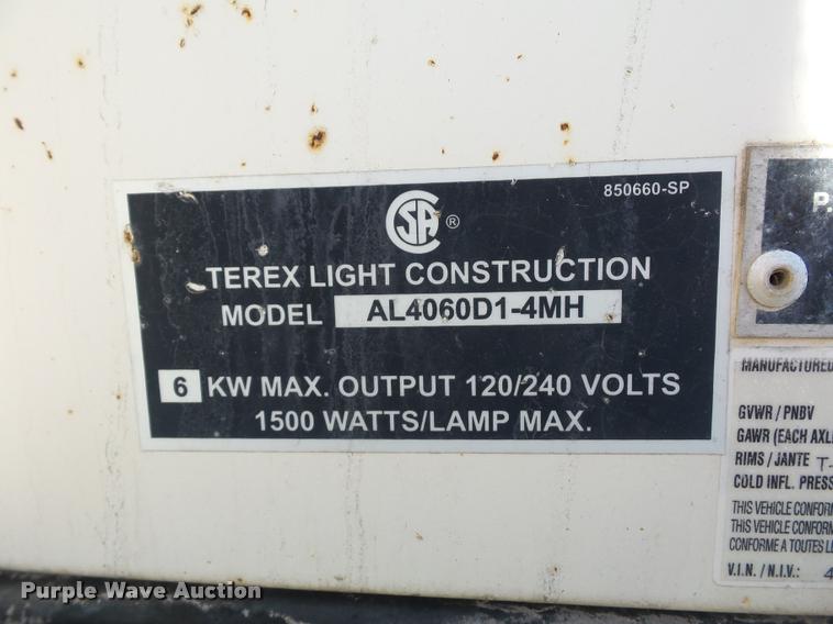 image for item J1599 2007 Terex AL4060D1-4MH light plant