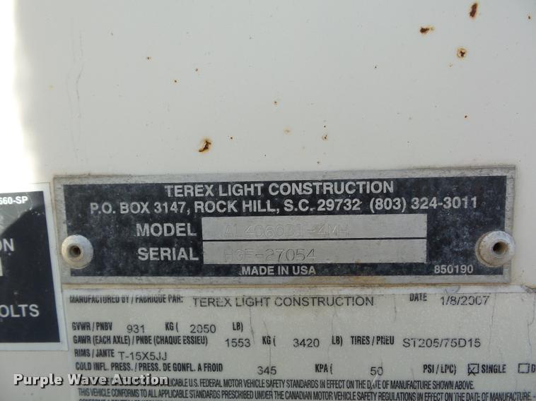 image for item J1599 2007 Terex AL4060D1-4MH light plant