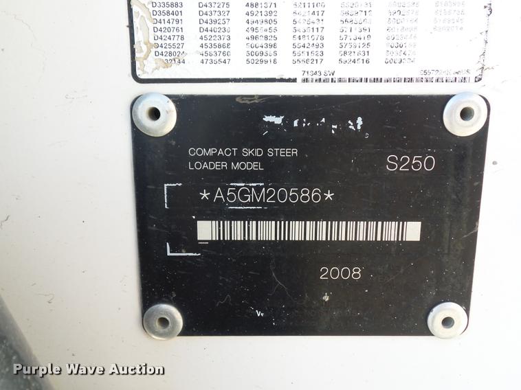 image for item J1601 2008 Bobcat S250 skid steer