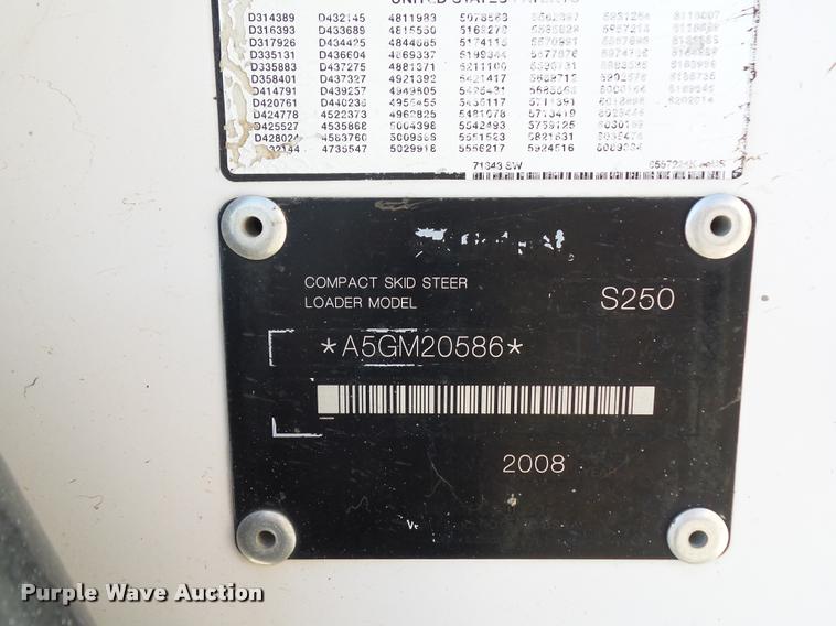 image for item J1601 2008 Bobcat S250 skid steer