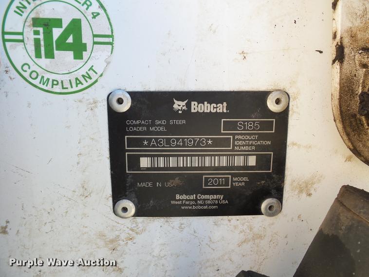 image for item J1606 2011 Bobcat S185 skid steer
