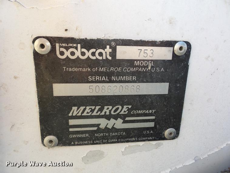 image for item J1607 1993 Bobcat 753 skid steer